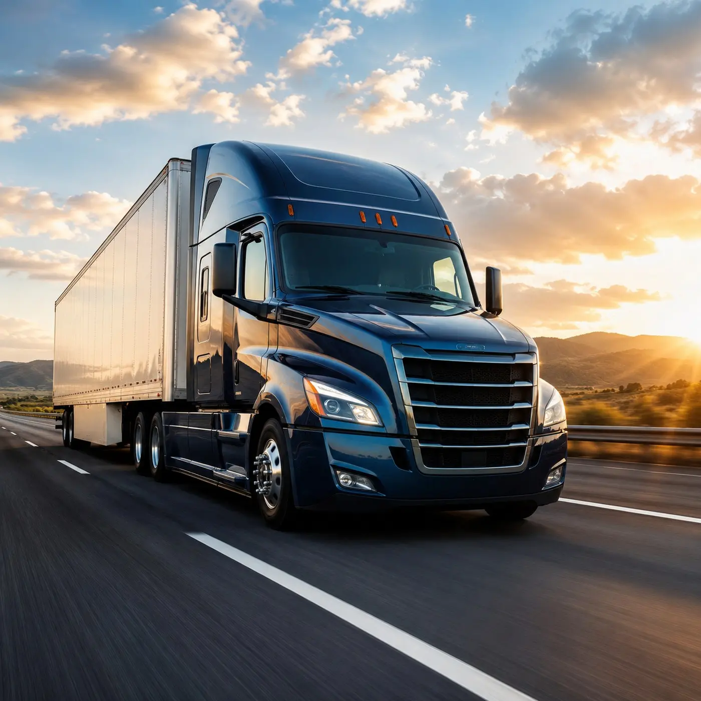 Meridian Freight semi truck on highway